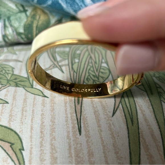 🤍💛Kate Spade Gold Heart Bangle Bracelet Set | Gold & Ivory | Live Colorfully Duo - Picture 7 of 12